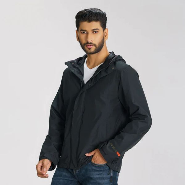 Mens Black Windbreaker one
